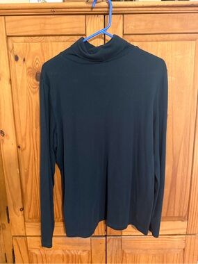 Christopher & Banks Black Cotton Turtleneck Top